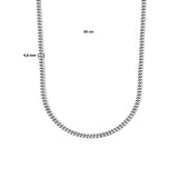 Herencollier van Geoxideerd Zilver OXI, Gourmet schakel 6-zijdes geslepen 4,6mm - Lengte 60cm