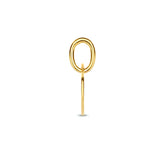 Letter D - Hanger van 14 Karaat Geelgoud - 5 x 6 mm