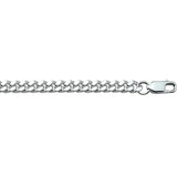 Zilveren collier lengte 45 cm - Gourmet 6 Zijdes Geslepen 4,3 mm - Zilver Wit