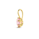 Hanger met Geboortesteen Oktober | Roze Zirkonia met 14 Karaat Geelgoud - Formaat 4.5 x 9mm