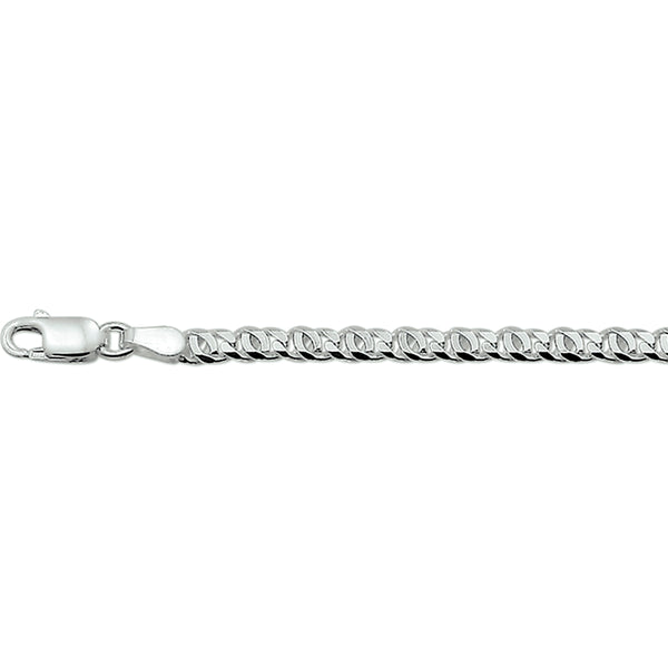 Herencollier van 925 Zilver, Valkenoog schakel 3.3mm - Lengte 50 cm