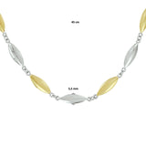 Bicolor collier lengte 45 cm - Fantasieschakel 5.5 mm - 14krt. Goud - Geelgoud en Witgoud