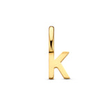 Letter K - Hanger van 14 Karaat Geelgoud - 3.5 x 9 mm