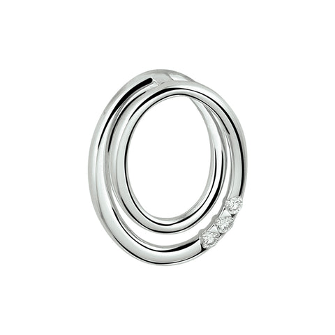 14 Karaat Witgouden hanger met Diamant 0.04ct - Formaat 12 x 15 mm