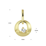 Ronde Hanger van 14 Karaat Geelgoud met Zirkonia - Diameter 10mm