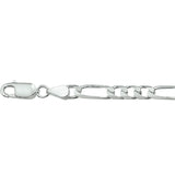 Herencollier van 925 Zilver, Schakeltype Figaro 5mm - Lengte 50cm