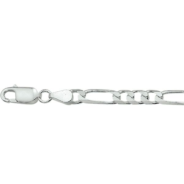 Herencollier van 925 Zilver, Schakeltype Figaro 5mm - Lengte 50cm