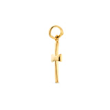 14 Karaat Geelgouden Kruis hanger, formaat 11 x 14.5 mm