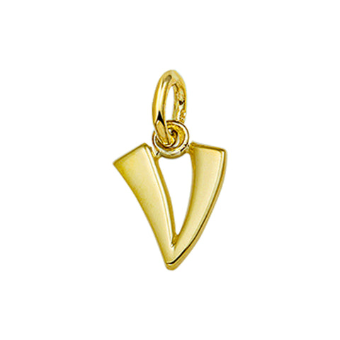 14 Karaat Geelgouden hanger - Letter V - 8.5 x 11.5 mm