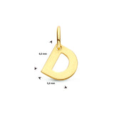 Letter D - Hanger van 14 Karaat Geelgoud - 5 x 6 mm