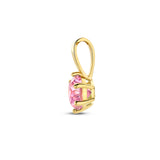 Hanger met Geboortesteen Oktober | Roze Zirkonia met 14 Karaat Geelgoud - Formaat 4.5 x 9mm