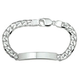 Heren graveerarmband 8mm van 925 Zilver, Gourmet 6 zijdes geslepen - Lengte 21cm