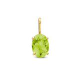 14 Karaat Geelgouden hanger met Geboortesteen Augustus | Peridot | Formaat 5 x 12.5mm