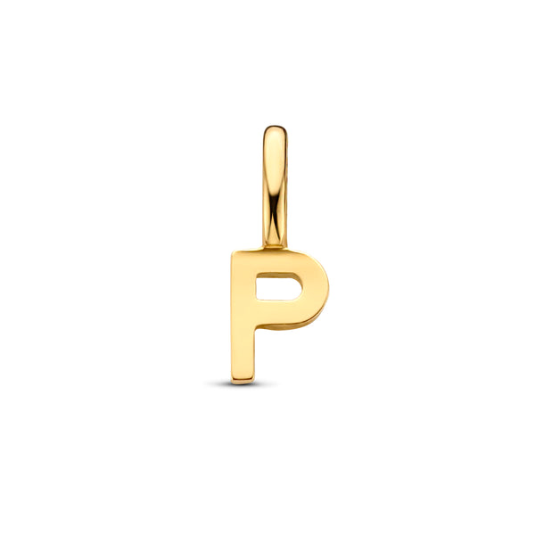 Letter P - Hanger van 14 Karaat Geelgoud - 3.5 x 9.5 mm