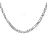 Herencollier van 925 Zilver, Vossenstaart schakel 3,3mm - Lengte 60cm