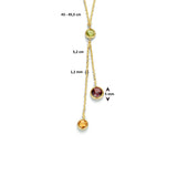 Geelgouden collier lengte 43cm+2.5 - Edelstenen Citrien, Peridot en Granaat - 14Krt. Goud