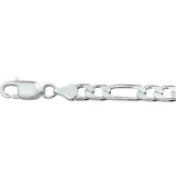 Herencollier van 925 Zilver, Schakeltype Figaro 6mm - Lengte 50cm