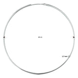 Oorringen van 925 Zilver met Ronde Buis 1.7 mm - Diameter 64mm