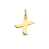 Letter X - Hanger van 14 Karaat Geelgoud - 6 x 6 mm