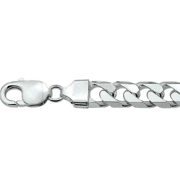 Herencollier van 925 Zilver, Gourmet schakel 6-zijdes geslepen 7.5mm - Lengte 50cm