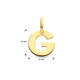 Letter G - Hanger van 14 Karaat Geelgoud - 6.5 x 6.5 mm