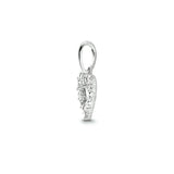 Hartvormige hanger 9 x 8 mm met Zirkonia van 14 Karaat Witgoud