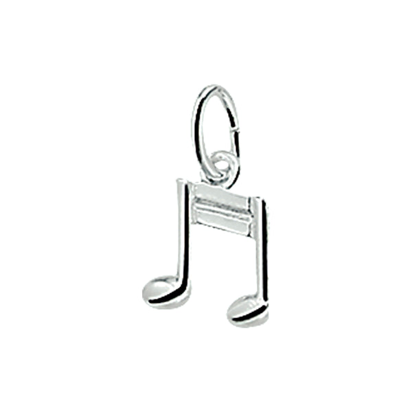 1 Hanger Muzieknoot Zilver Wit