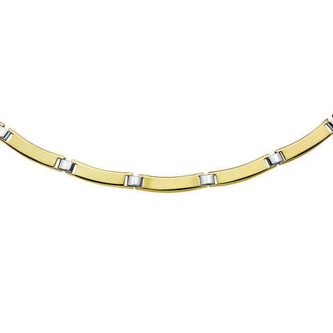 Bicolor collier lengte 45 cm - Choker 4 mm - 14krt. Goud - Geelgoud en Witgoud