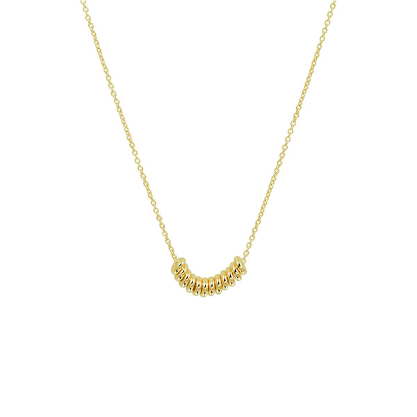 Geelgouden collier lengte 41cm+4 - Hangers Ringetjes - Anker 0.9 mm - 14Krt. Goud