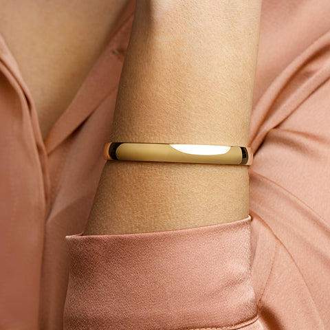 Damesarmband, Bangle van Edelstaal met Geelgouden plating - Formaat 8x60mm