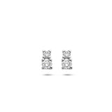 Oorknoppen met Diamant 0.10ct (2x0.05ct) van 14 Karaat Witgoud - Formaat 2.2x4mm