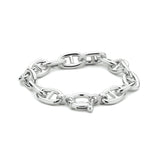 Damesarmband 10.3mm van Gerhodineerd Zilver, Fantasie Schakel - Lengte 19cm