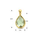 Hanger Druppelvorm met Groene Amethist 2.10ct, 14 Karaat Geelgoud - formaat 15 x 18 mm