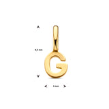 Letter G - Hanger van 14 Karaat Geelgoud - 4 x 9.5 mm