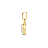 14 Karaat Geelgouden Hanger met Wit Opaliet - Formaat 8.5x15mm