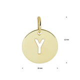 Ronde hanger 10 mm van 14 Karaat Geelgoud  Hanger - Letter Y