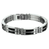 Herenarmband 10mm van Edelstaal en Carbon - Lengte 21.5cm