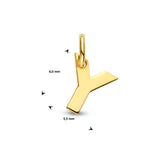 Letter Y - Hanger van 14 Karaat Geelgoud - 5.5 x 6 mm