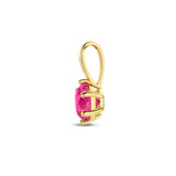 Hanger met Geboortesteen Oktober | Roze Zirkonia met 14 Karaat Geelgoud - Formaat 4.5 x 9mm