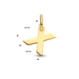 Letter X - Hanger van 14 Karaat Geelgoud - 6 x 6 mm