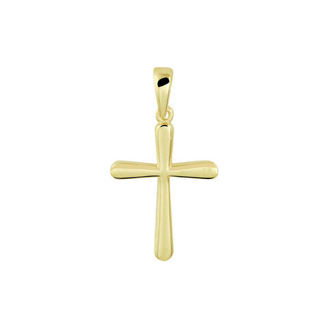 14 Karaat Geelgouden Kruis hanger, formaat 12.5 x 19 mm