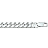 Zilveren collier lengte 50 cm - Gourmet 6 Zijdes Geslepen 8 mm - Zilver Wit