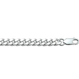 Herencollier van 925 Zilver, Gourmet schakel 6-zijdes geslepen 5.5mm - Lengte 60cm