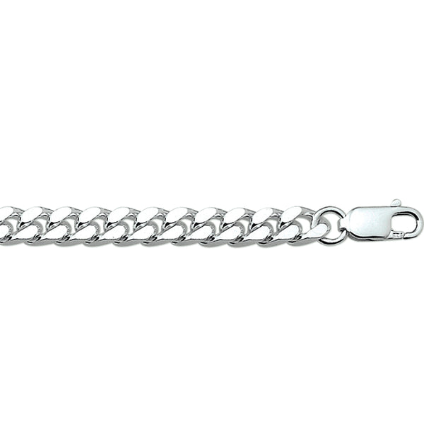 Herencollier van 925 Zilver, Gourmet schakel 6-zijdes geslepen 5.5mm - Lengte 60cm