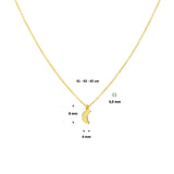 Geelgouden collier lengte 41cm+4 - Hanger Halve Maan - Anker 0.9 mm - 14Krt. Goud