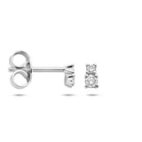 Oorknoppen met Diamant 0.10ct (2x0.05ct) van 14 Karaat Witgoud - Formaat 2.2x4mm