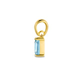 Hanger met Geboortesteen December - Blauw Topaas met 14 Karaat Geelgoud - Formaat 2 x 9 mm