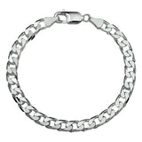 Zilveren collier lengte 50 cm - Gourmet 6 Zijdes Geslepen 6,0 mm - Zilver Wit