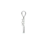 Hanger Sleutel 7 x 20 mm met Zirkonia van Gerhodineerd Zilver