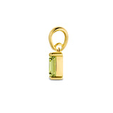 14 Karaat Geelgouden hanger Met Geboortesteen Augustus | Peridot | Formaat 2 x 9mm